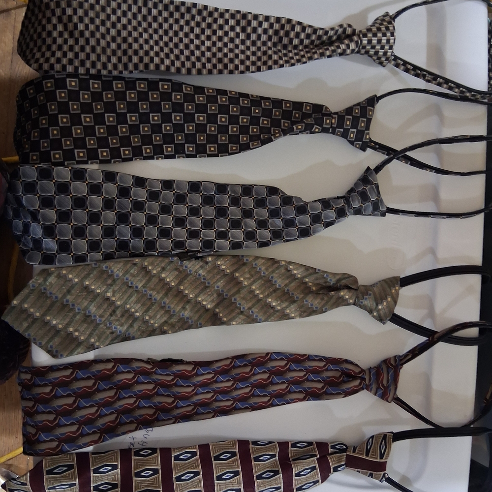 Van Heusen 100% Silk Kids Zipper Ties- Black Blue Brown Tan - Bundle Or Separate